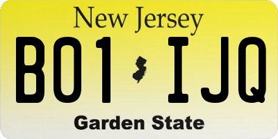 NJ license plate B01IJQ