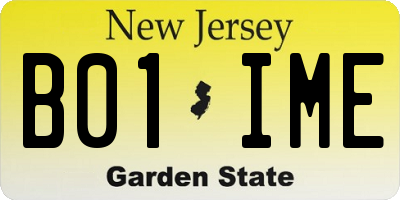 NJ license plate B01IME
