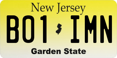 NJ license plate B01IMN