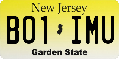 NJ license plate B01IMU