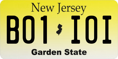 NJ license plate B01IOI