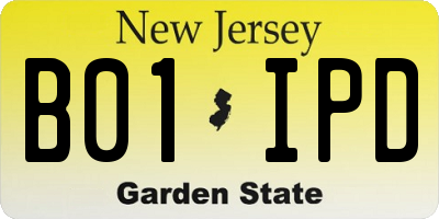 NJ license plate B01IPD