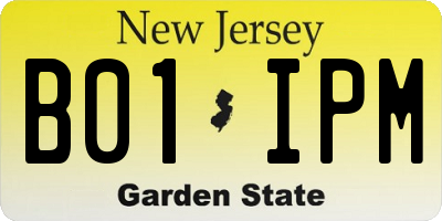 NJ license plate B01IPM