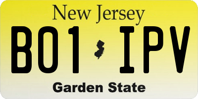 NJ license plate B01IPV