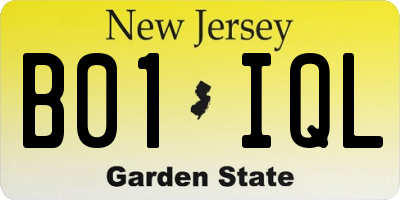 NJ license plate B01IQL