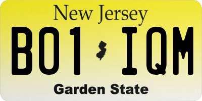 NJ license plate B01IQM