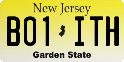 NJ license plate B01ITH