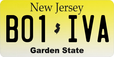NJ license plate B01IVA