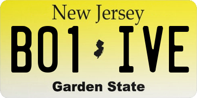 NJ license plate B01IVE