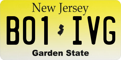 NJ license plate B01IVG