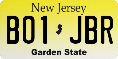 NJ license plate B01JBR
