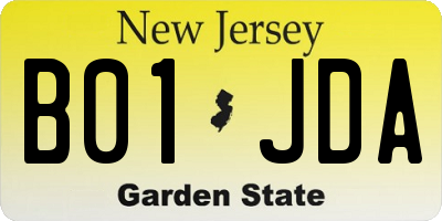 NJ license plate B01JDA