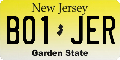 NJ license plate B01JER