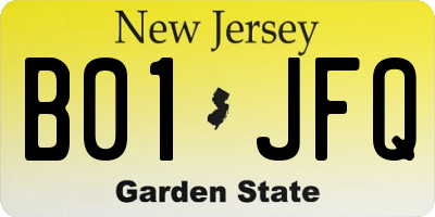 NJ license plate B01JFQ