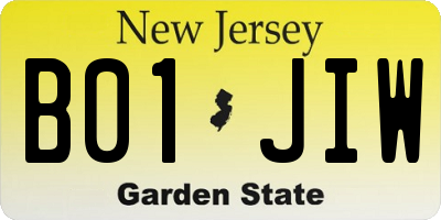 NJ license plate B01JIW