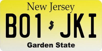 NJ license plate B01JKI