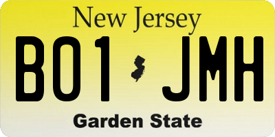 NJ license plate B01JMH