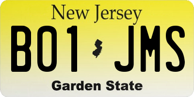 NJ license plate B01JMS