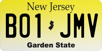 NJ license plate B01JMV
