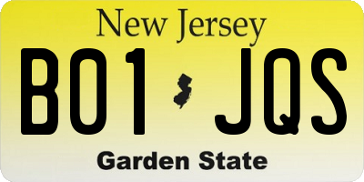 NJ license plate B01JQS