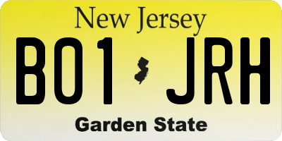 NJ license plate B01JRH