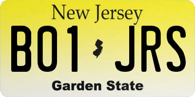 NJ license plate B01JRS