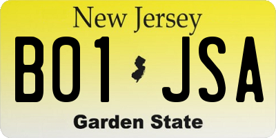 NJ license plate B01JSA