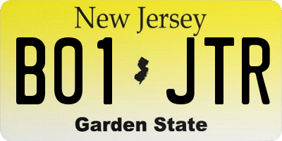 NJ license plate B01JTR