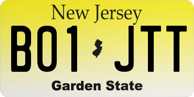 NJ license plate B01JTT