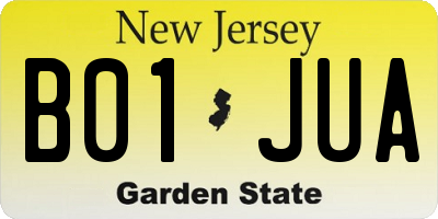NJ license plate B01JUA