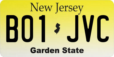 NJ license plate B01JVC