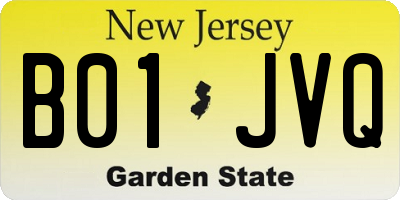 NJ license plate B01JVQ
