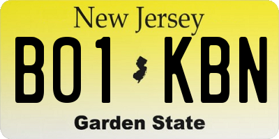 NJ license plate B01KBN