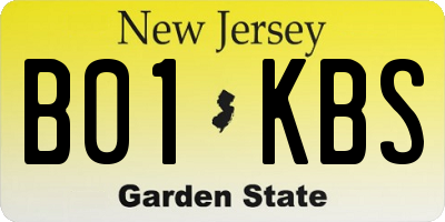 NJ license plate B01KBS