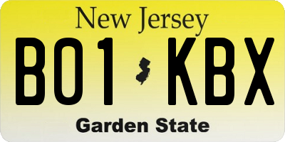 NJ license plate B01KBX