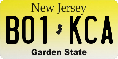NJ license plate B01KCA