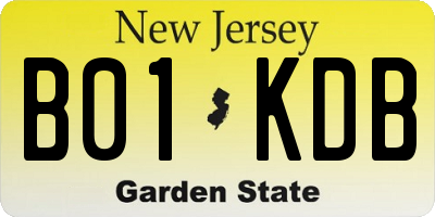 NJ license plate B01KDB