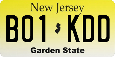 NJ license plate B01KDD