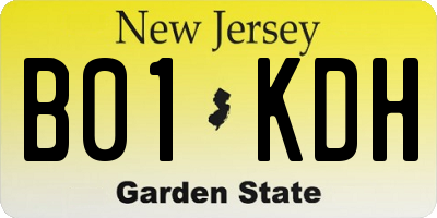 NJ license plate B01KDH