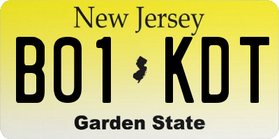NJ license plate B01KDT