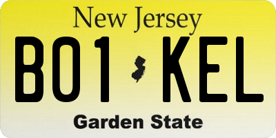 NJ license plate B01KEL