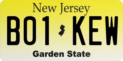 NJ license plate B01KEW
