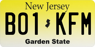 NJ license plate B01KFM