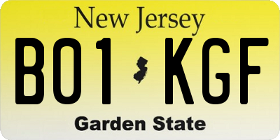 NJ license plate B01KGF