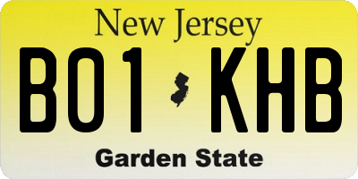 NJ license plate B01KHB