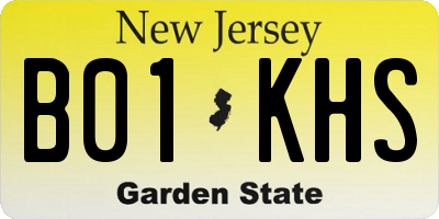 NJ license plate B01KHS