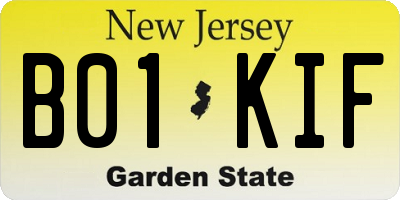 NJ license plate B01KIF