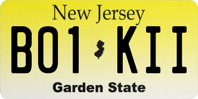NJ license plate B01KII