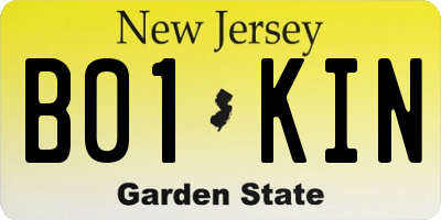 NJ license plate B01KIN