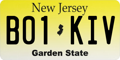 NJ license plate B01KIV